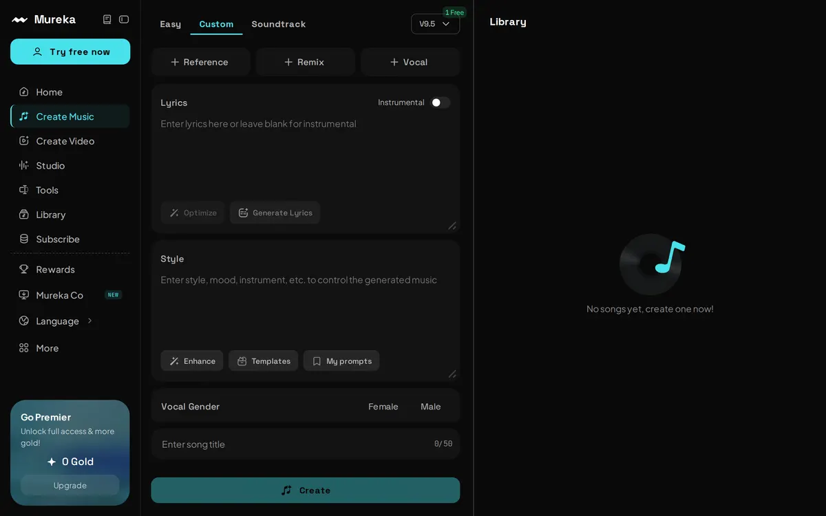 Screenshot of the Mureka homepage at mureka.ai